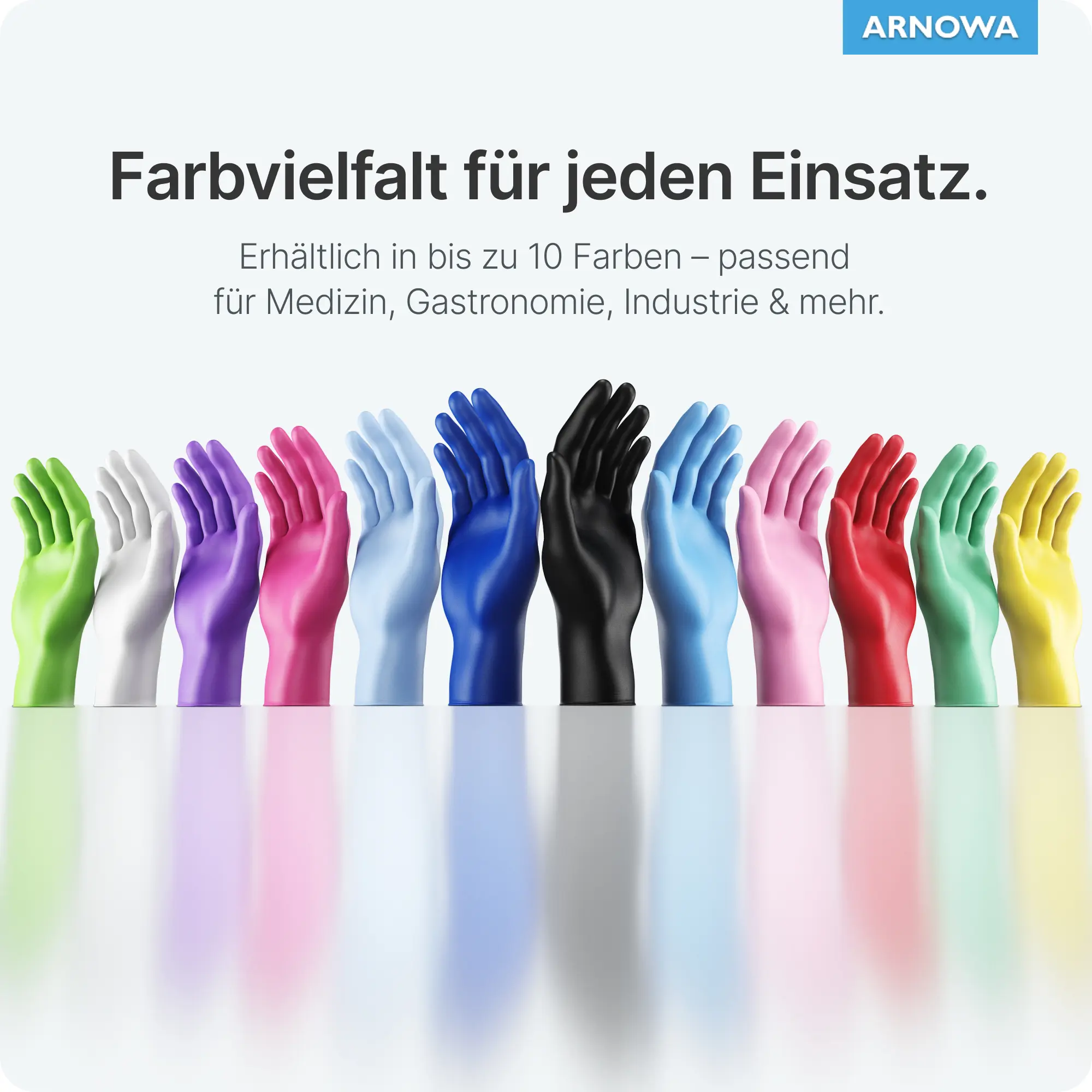ARNOMED CLASSIC NITRIL WHITE Nitrilhandschuhe weiß, puderfreie Nitril-Einmalhandschuhe von ARNOMED für Medizin, Pflege, Labor und hygienisch sensible Bereiche, VE 100 Stück