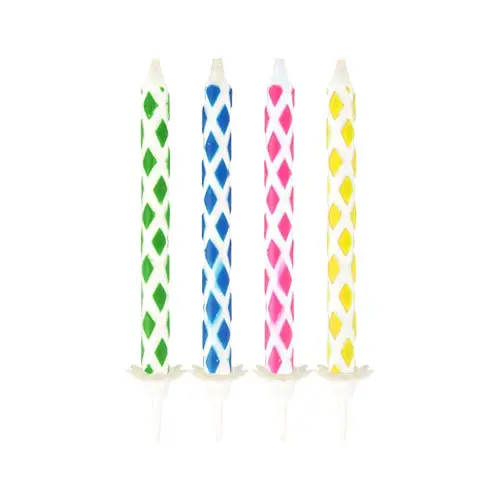 PAPSTAR 10 Magic-Kerzen mit Halter 6 cm farbig sortiert