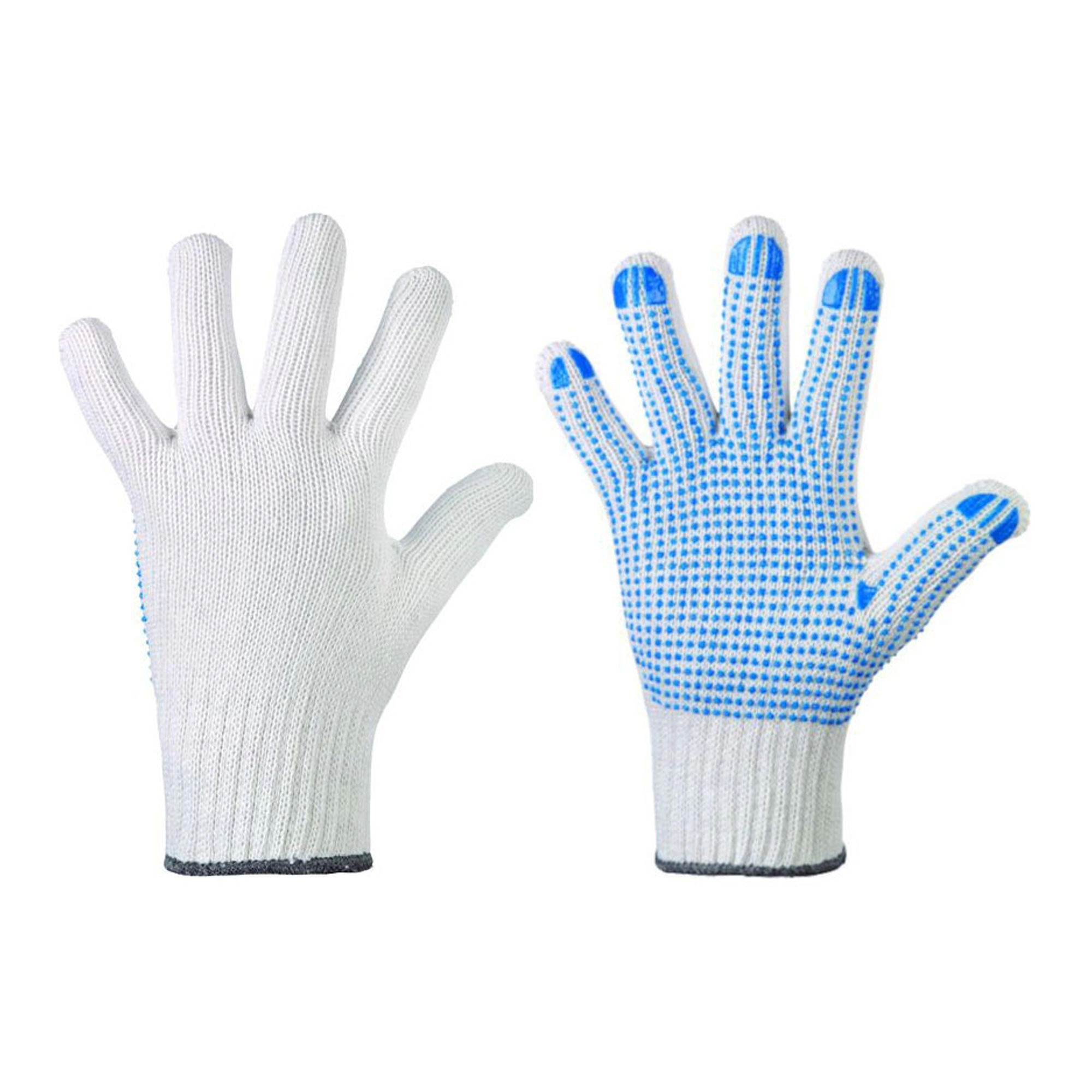 Stronghand Korla 0360 Grobstrickhandschuhe mit Vinyl-Beschichtung weiß/blau, VE 240 Paar