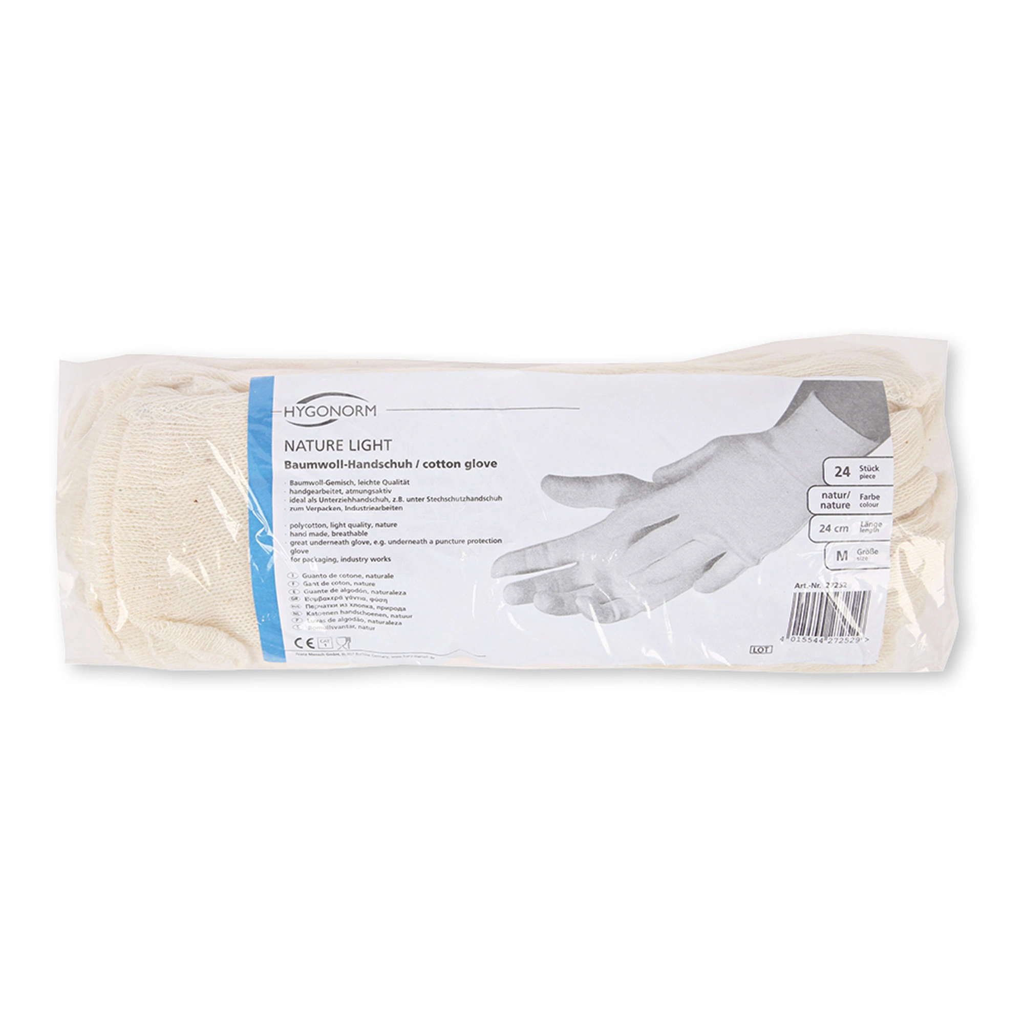 Hygonorm Nature Light Baumwollhandschuhe natur, VE 1200 Stück