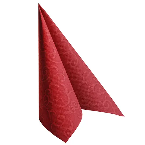 PAPSTAR Servietten "ROYAL Collection" 1/4-Falz 40 x 40 cm bordeaux "Casali", hochwertige Premium-Serviette in Stoffoptik, gut faltbar und formstabil, Artikel 84880