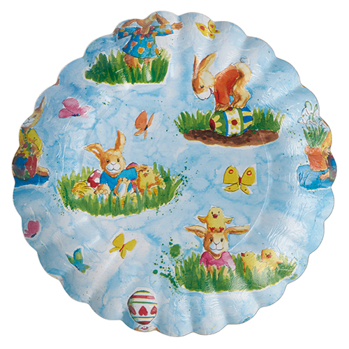 PAPSTAR Präsentierschalen-Ostern rund Ø 23 cm, 2,5 cm Ostern sortiert, 25 x 3 Stück