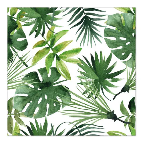 PAPSTAR Servietten, 3-lagig 1/4-Falz 33 x 33 cm Monstera mit grünem Blätterdesign, FSC-zertifiziert, Artikel 86705