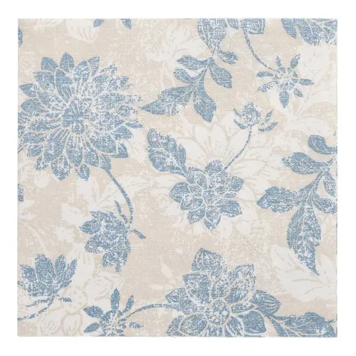 PAPSTAR Servietten ROYAL Collection 1/4-Falz 40 x 40 cm arktikblau Flowers, 5 x 50 Stück, Premium-Servietten mit blauem Blumenmuster in Stoffoptik, FSC-zertifiziert