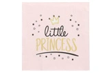 Servietten Little Princess in Rosa mit goldener Krone und Punkten, ideal für Mädchengeburtstag, Art.-Nr. LP-001