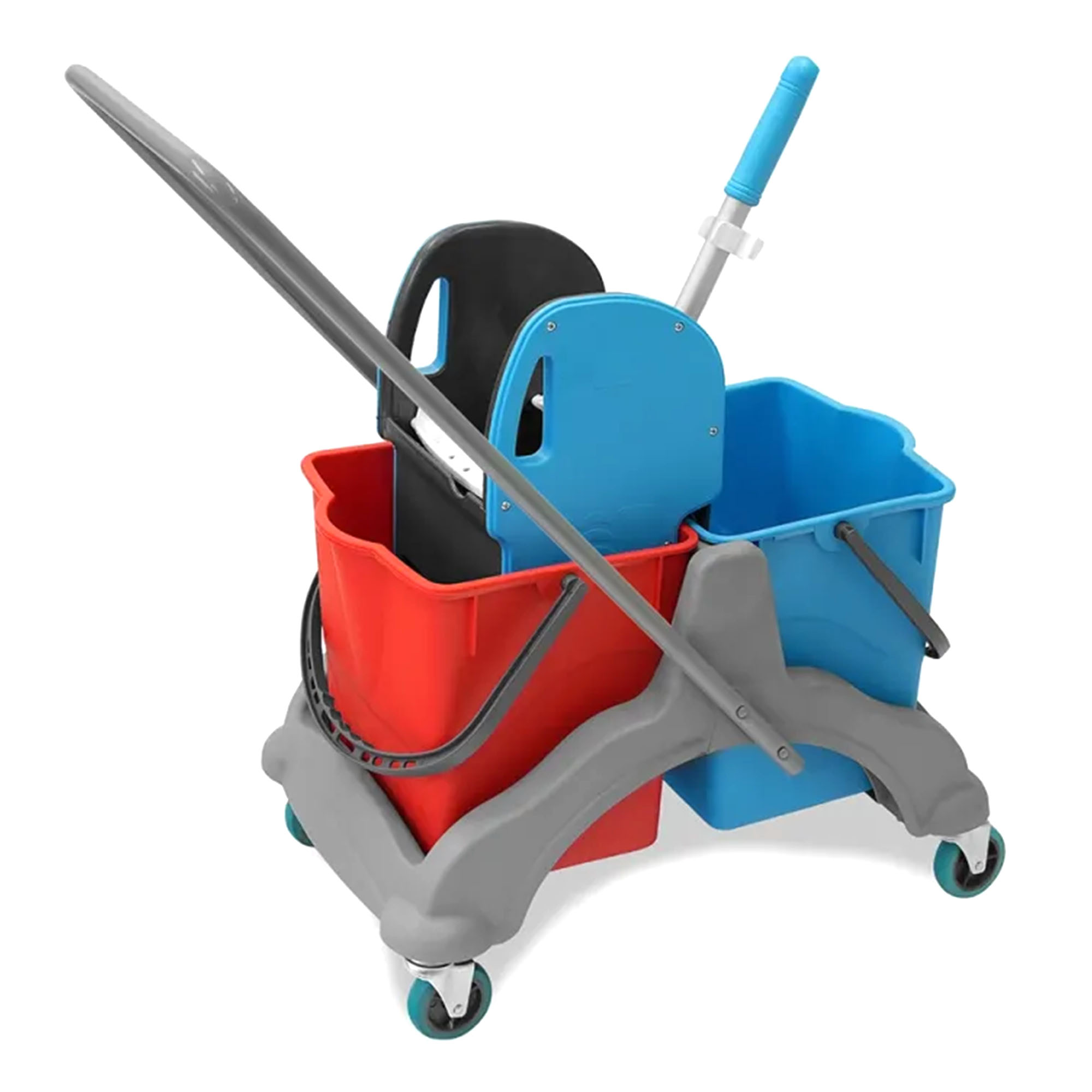 SEMYtop Doppelfahrwagen 2x25 Liter Eimer Kunststoffpresse 