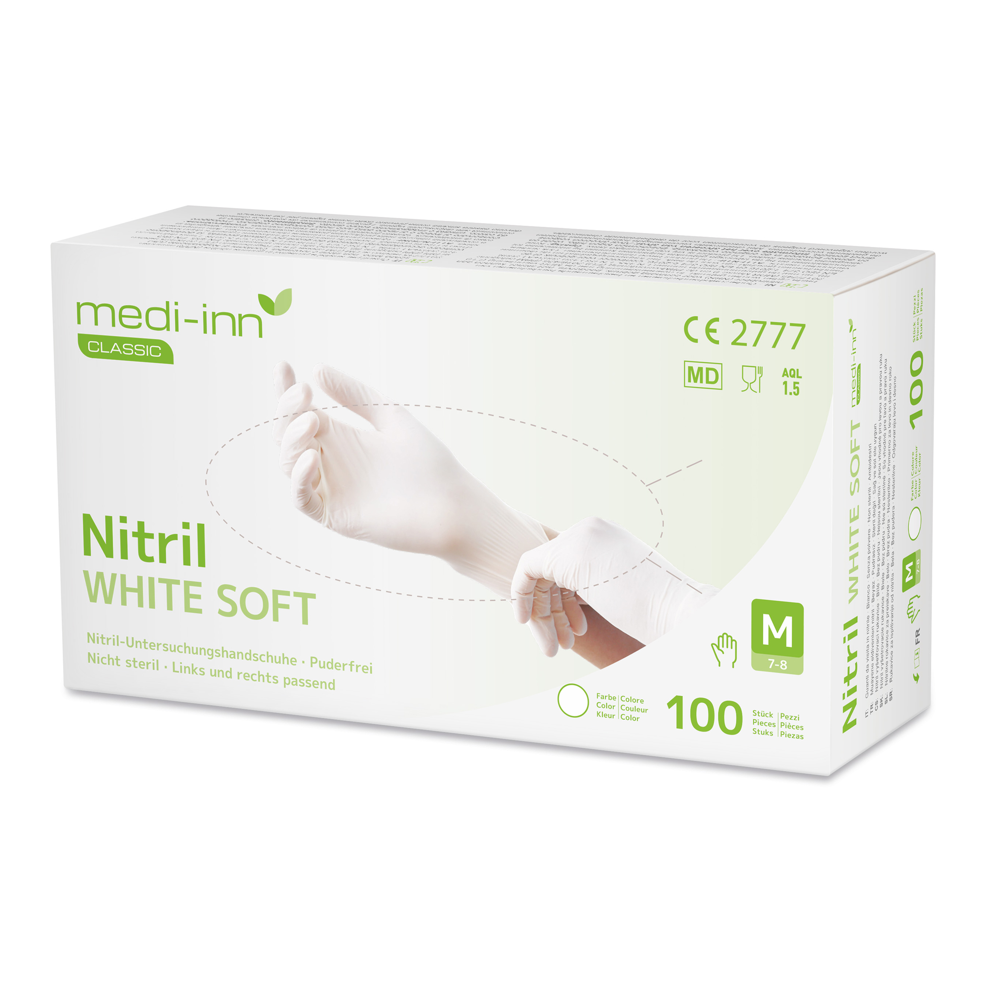 Medi-Inn Einmalhandschuhe Nitril white soft, puderfrei VE 1000 Stück