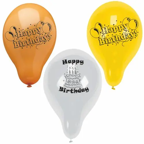 PAPSTAR 10 Luftballons Ø 22 cm farbig sortiert "Happy Birthday"