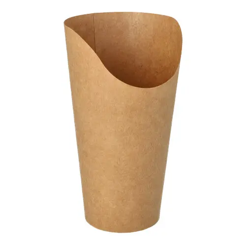PAPSTAR Wrap Cups, Pappe 590 ml 15,9 x 6 x 8 cm braun, kompostierbarer Snack- und Wrapbecher aus ungebleichtem Karton mit Bio-Beschichtung, geeignet für fetthaltige Lebensmittel