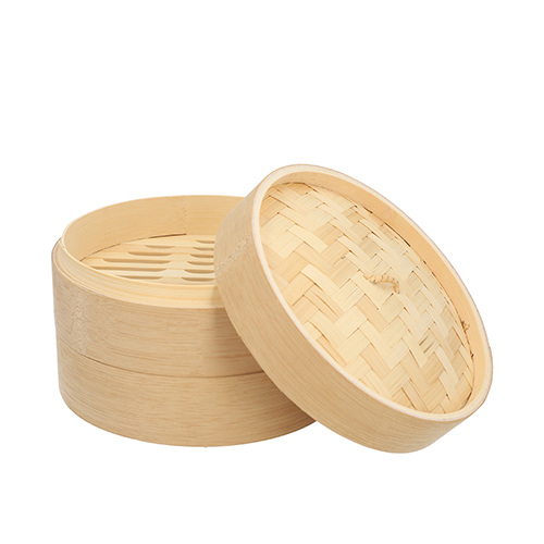PAPSTAR Dampfgarer Bambus "ASIA" Ø 18 cm, 13,5 cm 3-teilig, 8 x 1 Stück