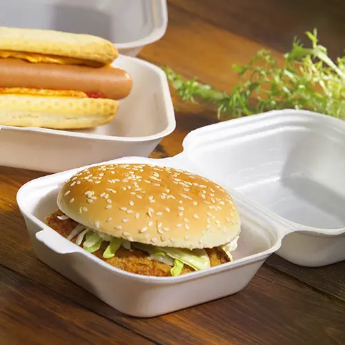 Starpak 100 Hamburger-Boxen mit Klappdeckel, XPS 7,5 cm x 12 cm x 12 cm weiß