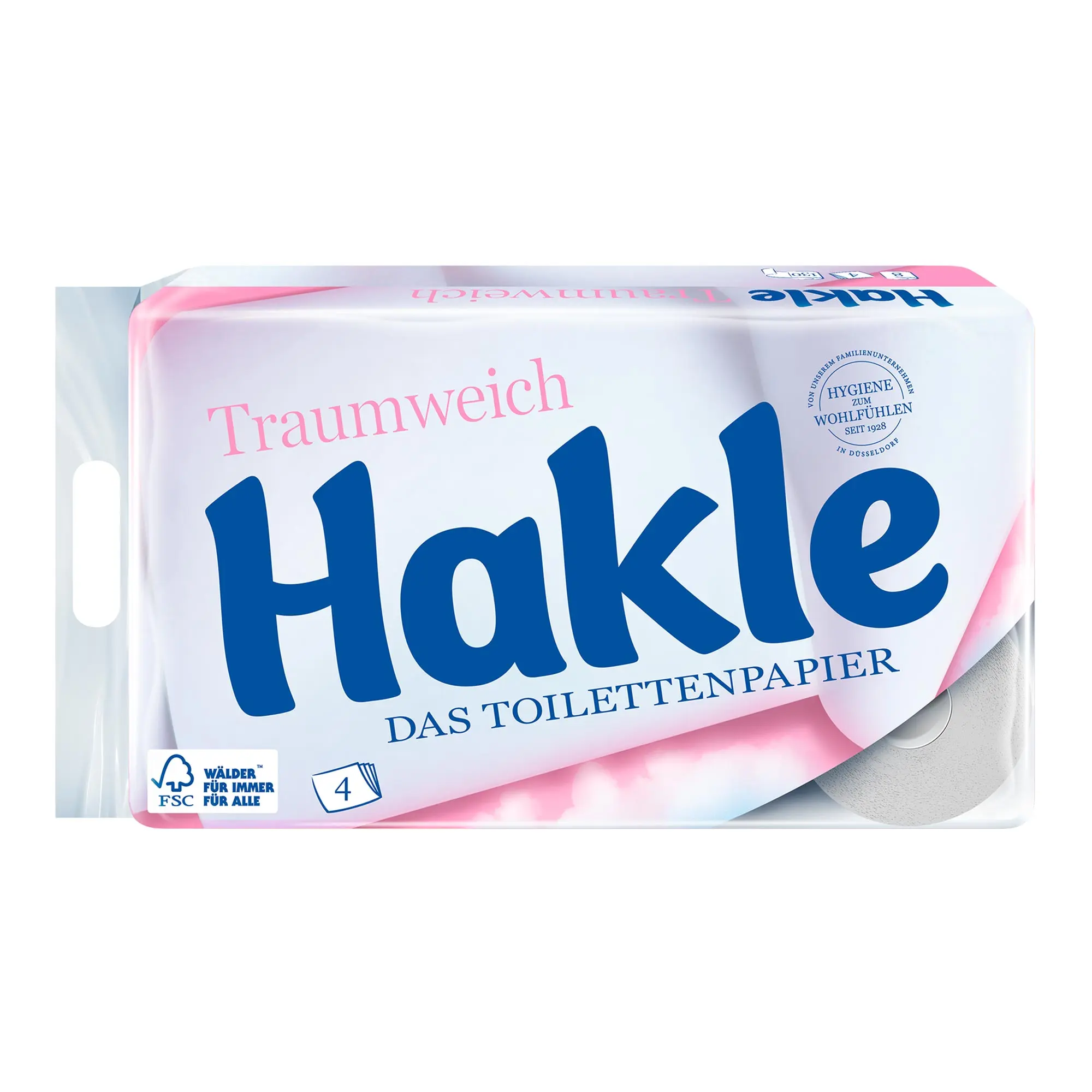 Hakle Traumweich Toilettenpapier Zellstoff, 4-lagig, 130 Blatt