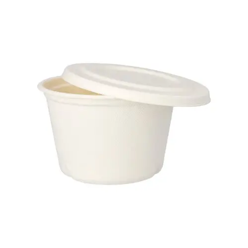 PAPSTAR Suppenbecher, Zuckerrohr "pure" 600 ml Ø 14 cm, 9 cm weiß