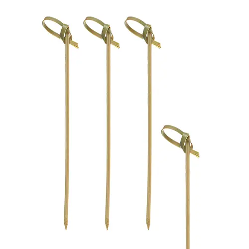 PAPSTAR Fingerfood-Picker "pure" 18 cm Knoten aus Bambus, wiederverwendbare Buffet- und Party-Spieße, VE 6 x 250 Stück