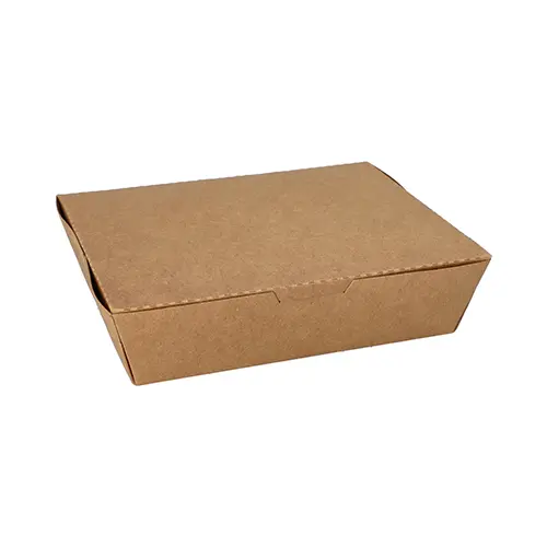 Starpak Lunchboxen, Pappe 3-geteilt 600 ml 5 cm x 14,8 cm x 18,3 cm braun, lebensmittelechte Menübox mit Deckel von PAPSTAR, Artikel 37039