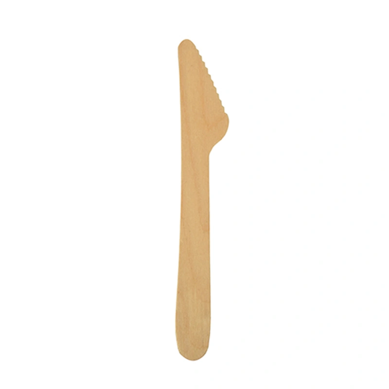PAPSTAR Messer, Holz "pure" 16,5 cm aus natürlich hellem, FSC-zertifiziertem Birkenholz, stabiles und splitterfreies Einwegmesser für Lebensmittel