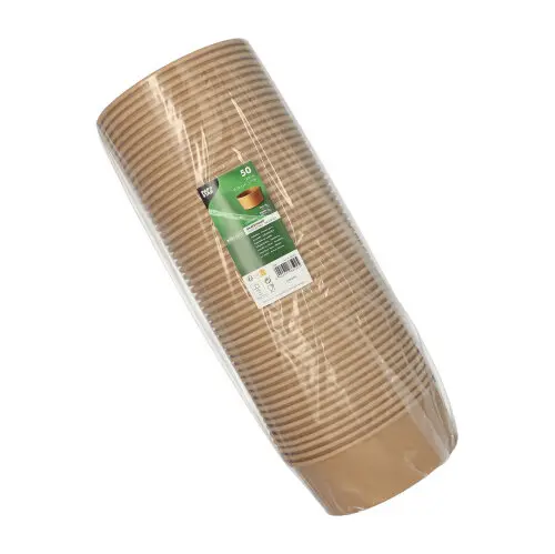 PAPSTAR Salatschalen, Pappe rund 1300 ml Ø 18,4 cm, 7 cm braun