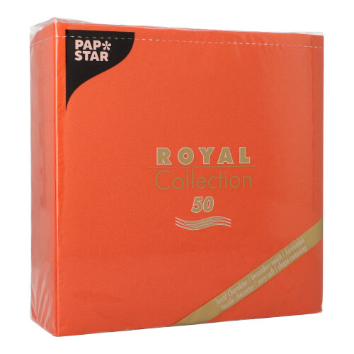 PAPSTAR Servietten "ROYAL Collection" 1/4-Falz 40 x 40 cm nektarine, hochwertige Premium-Servietten in Stoffoptik, weich, formstabil und umweltzertifiziert, 5 x 50 Stück