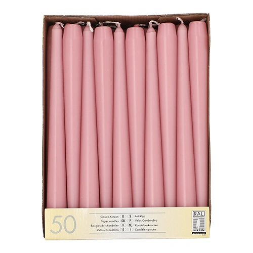 Starpak Leuchterkerzen Ø 2,2 cm, 25 cm hellrosa, 2 x 50 Stück