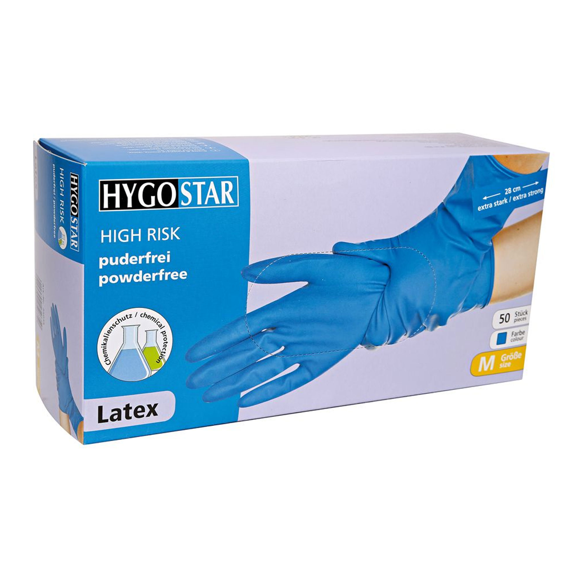 Hygostar High Risk Chemikalienschutzhandschuhe blau, VE 500 Stück