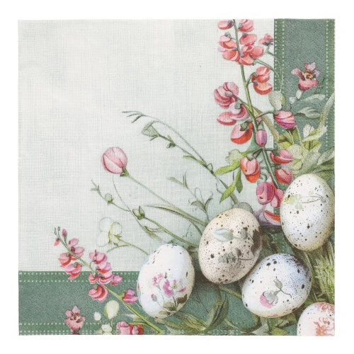 PAPSTAR Servietten, 3-lagig 1/4-Falz 40 cm x 40 cm "Pastell Eggs", 8 x 50 Stück