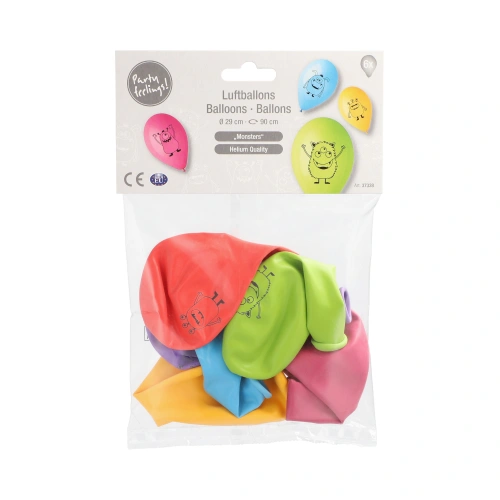 PAPSTAR Luftballons Ø 29 cm farbig sortiert "Monsters", 12 x 6 Stück