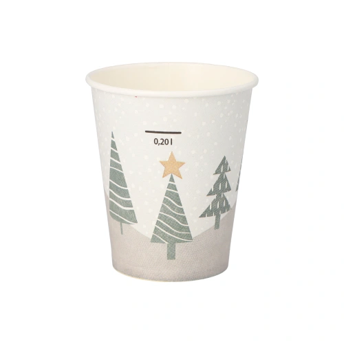 Starpak Trinkbecher, Pappe "To Go" 0,2 l Ø 8 cm, 9,1 cm "Winter Forest", 20 x 50 Stück