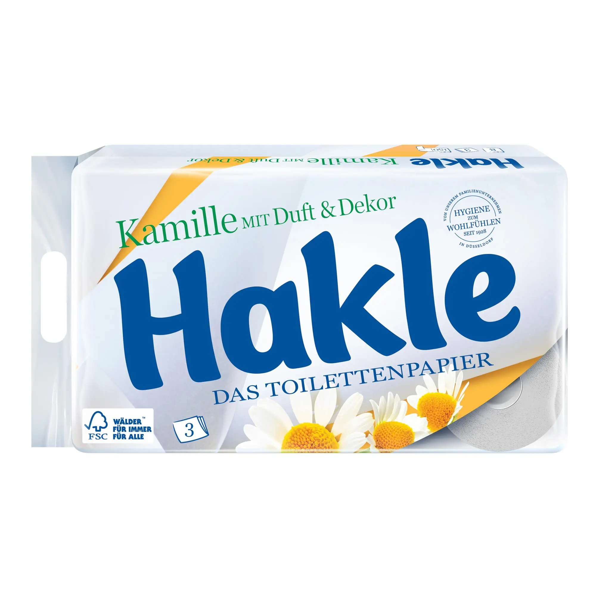 Hakle Kamille Toilettenpapier Zellstoff, 3-lagig, 150 Blatt