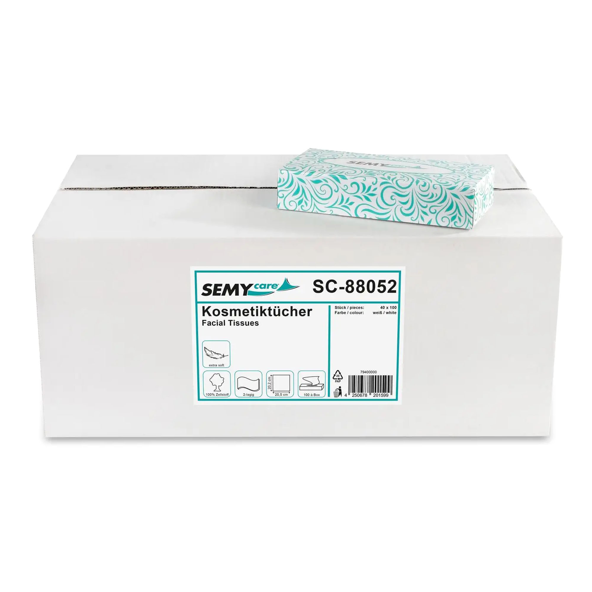 SEMYcare Kosmetiktuchboxen 2-lagig weiß