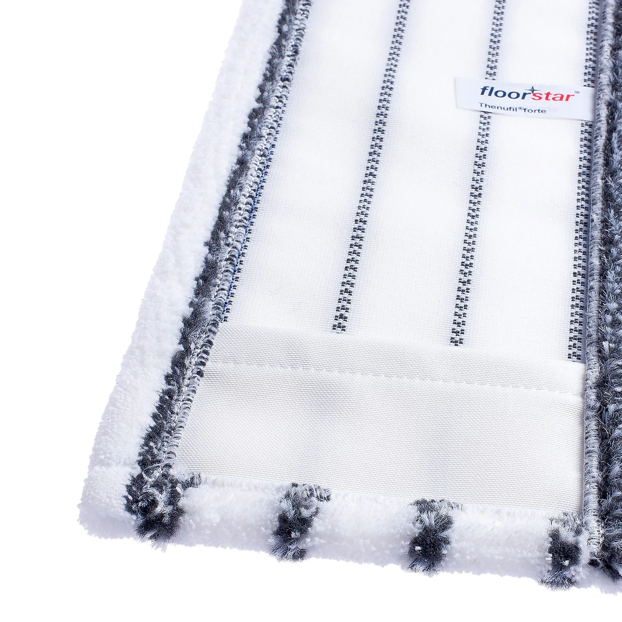 Floorstar Microfaser-Borstenmopp Thenufil forte 40 und 50 cm mit harten Polyesterborsten für glatte und leicht strukturierte Böden, langfloriger Schrubbmopp für starke Verschmutzungen