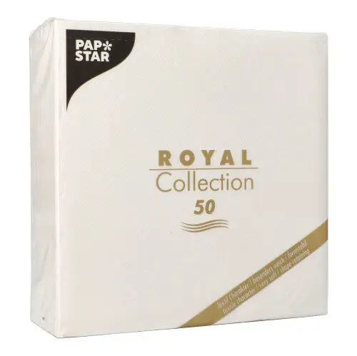 PAPSTAR 50 Servietten "ROYAL Collection" 1/4-Falz 40 cm x 40 cm weiß