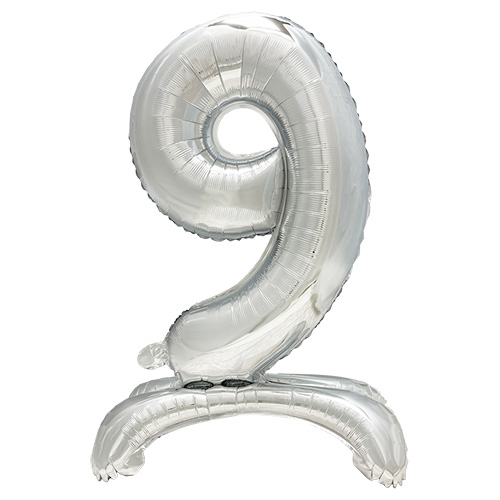 PAPSTAR Folienluftballon 73 cm silber "9" stehend