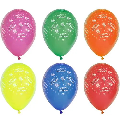 PAPSTAR 10 Luftballons Ø 29 cm farbig sortiert "Happy Birthday"