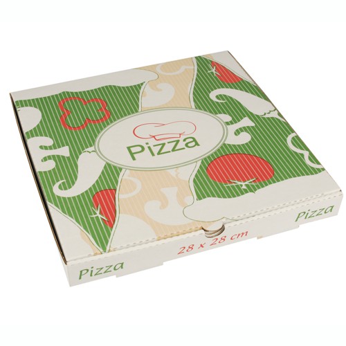 PAPSTAR 100 Pizzakartons, Cellulose "pure" eckig 28 cm x 28 cm x 3 cm