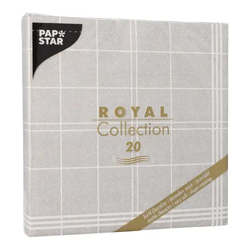 PAPSTAR Servietten "ROYAL Collection" 1/4-Falz 40 cm x 40 cm grau "Kitchen Craft"