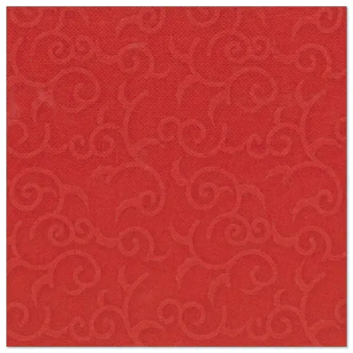 PAPSTAR Servietten "ROYAL Collection" 1/4-Falz 40 x 40 cm rot Casali mit edler Ornamentprägung in Stoffoptik, weich, formstabil und kompostierbar