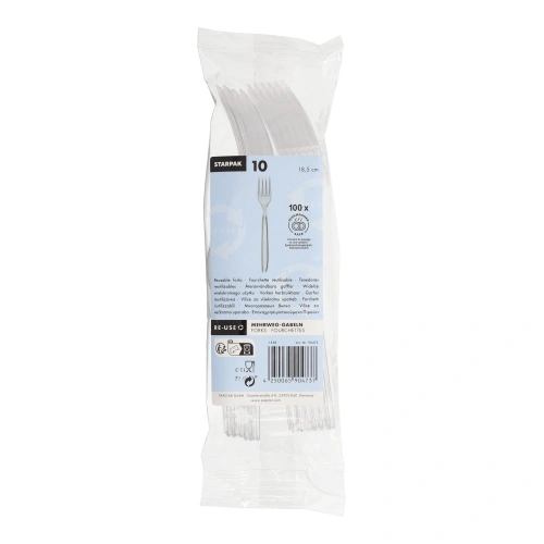 Starpak Mehrweg-Gabeln 18,5 cm transparent, 20 x 10 Stück