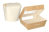 Foodbox To-Go aus Kraftkarton und Weißkarton, stapelbare nachhaltige Verpackung für Take-away-Gerichte, Artikelnummer 12345
