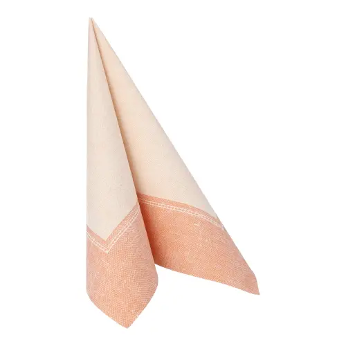 PAPSTAR Servietten ROYAL Collection Linum terracotta 40x40 cm, 1/4-Falz, stoffähnliche Premium-Tissue Dekorserviette in warmem Terracotta-Ton, FSC-zertifiziert, 37201
