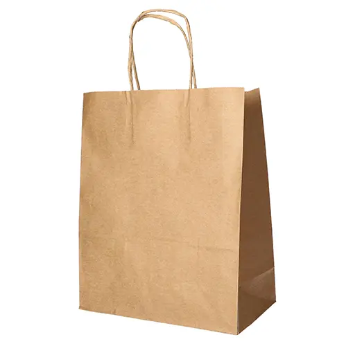PAPSTAR Tragetaschen, Papier 44 x 32 x 17 cm braun mit gedrehtem Tragegriff aus Kraftpapier, Tragkraft bis 9 kg, ideal für Backwaren, Obst, Gemüse und Take-away, Art.-Nr. 88843