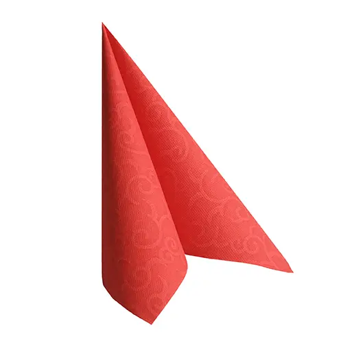 PAPSTAR Servietten "ROYAL Collection" 1/4-Falz 40 x 40 cm rot Casali, Premium-Serviette in Stoffoptik, weich, formstabil und kompostierbar
