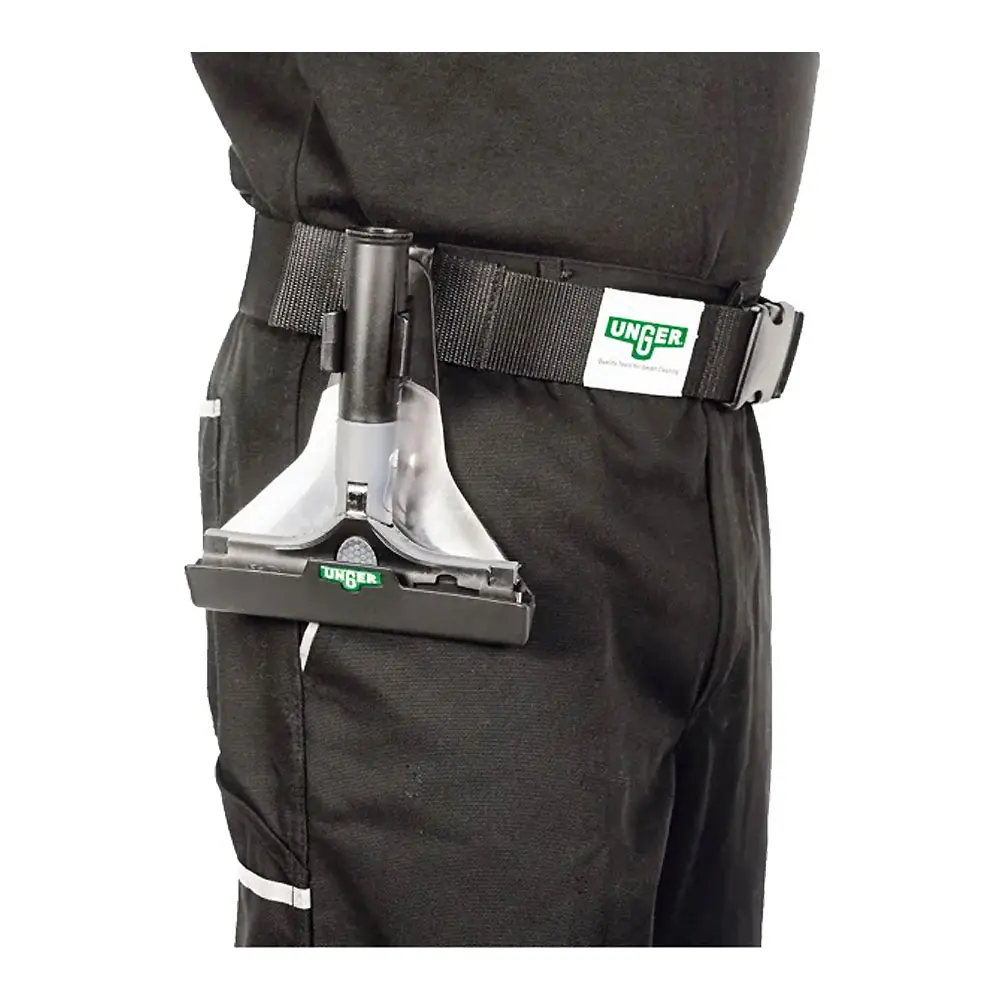 Unger ErgoTec Ninja Komplett-Set 6 in 1 Glasreinigungsset, 6-teilig – Profi-Fensterwischer sicher im Holster am Gürtel für ergonomische Glasreinigung, Artikelnummer 6-teilig