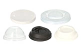 Deckel für Kaffeebecher und To-go-Becher, flache und Dome-Deckel in Weiß, Schwarz und Transparent, verschiedene Größen für Einwegbecher