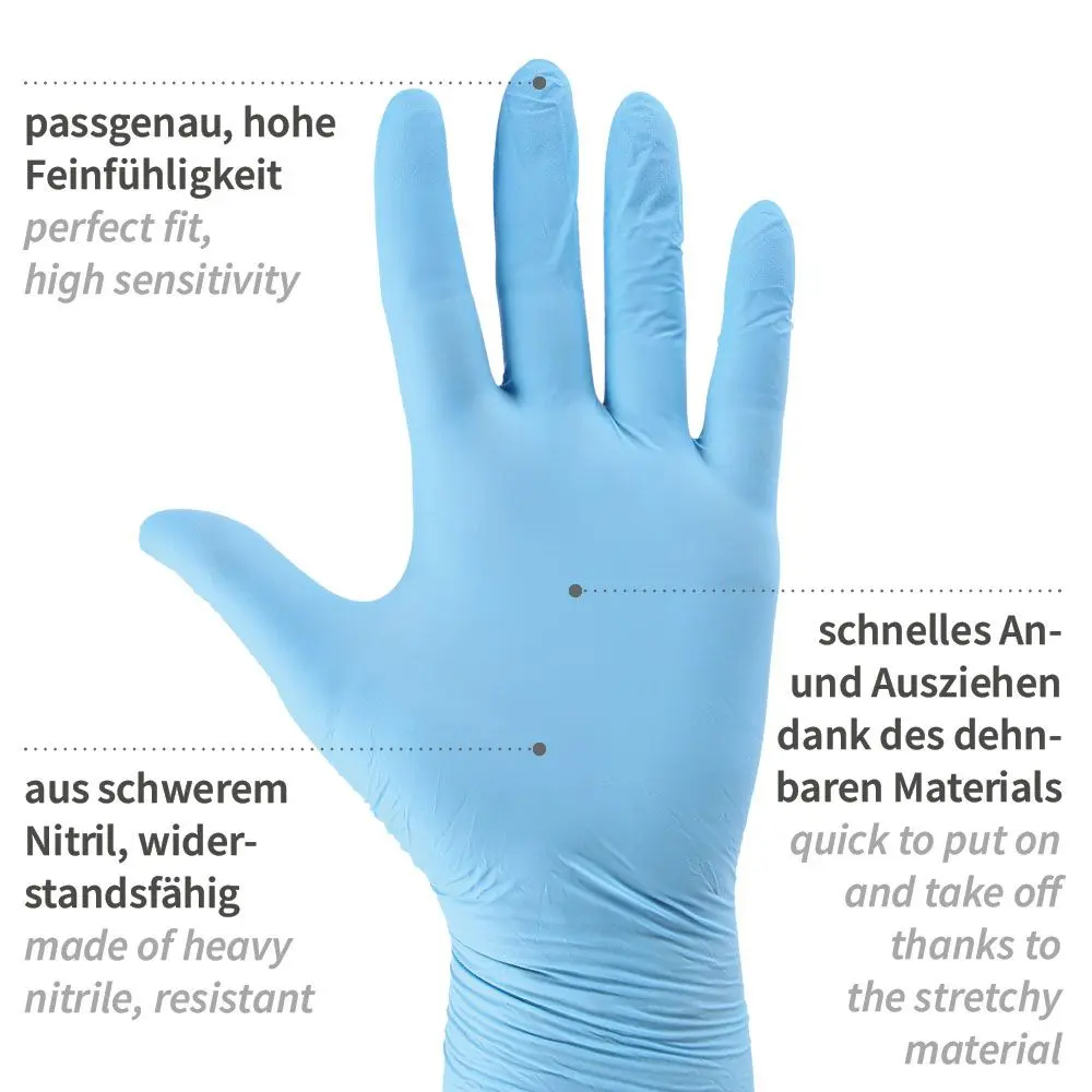 Hygostar Extra Safe Super Stretch Nitrilhandschuhe blau puderfrei, VE 1000 Stück