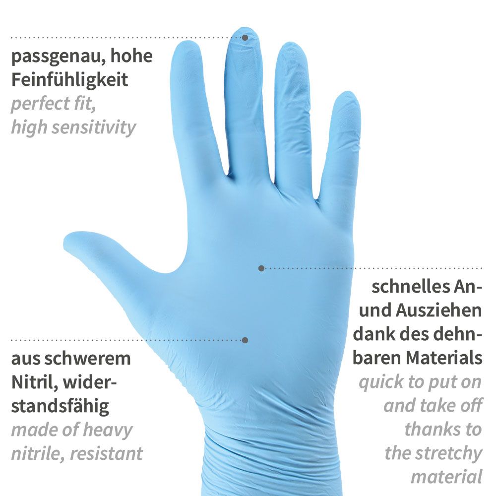 Hygostar Extra Safe Super Stretch Nitrilhandschuhe blau puderfrei, VE 1000 Stück
