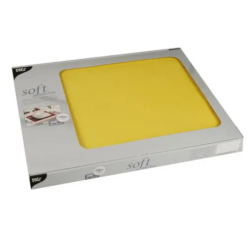 PAPSTAR 100 Tischsets, stoffähnlich, Vlies "soft selection" 30 cm x 40 cm gelb