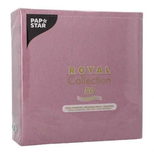 PAPSTAR Servietten "ROYAL Collection" 1/4-Falz 40 cm x 40 cm plum, 5 x 50 Stück