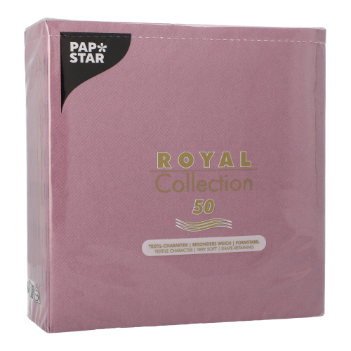 PAPSTAR Servietten "ROYAL Collection" 1/4-Falz 40 cm x 40 cm plum, 5 x 50 Stück