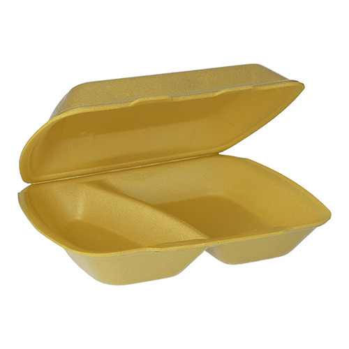 Starpak 100 Menüboxen mit Klappdeckel, XPS 2-geteilt 7,5 cm x 24,3 cm x 20,8 cm gold