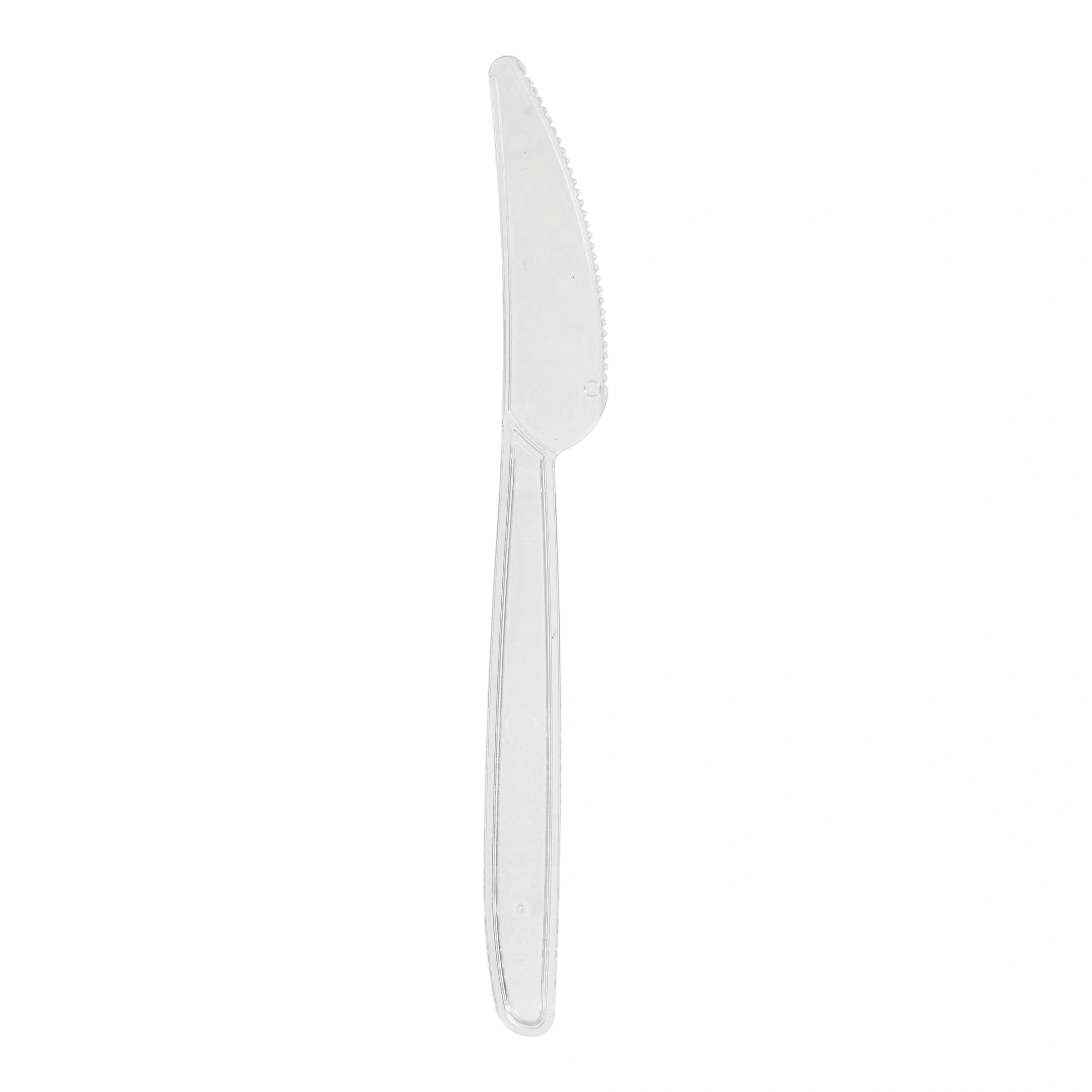Starpak Mehrweg-Messer 18,5 cm transparent von PAPSTAR aus stabilem, spülmaschinengeeignetem Polystyrol für Gastronomie und Kantinen, Art.-Nr. 20x50